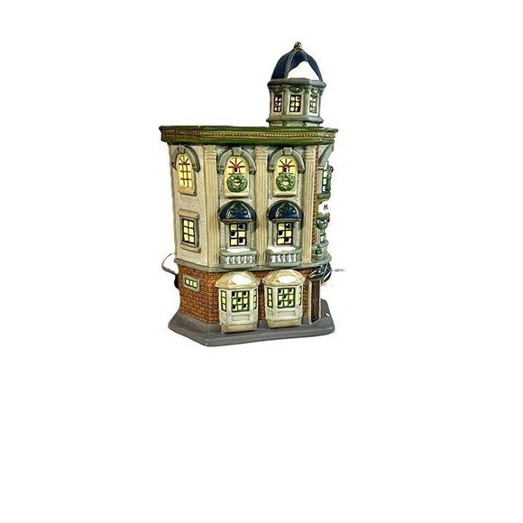 Dickens Collectables Towne Series Museum 1997 Lighted House Village Building Xma - Picture 7 of 9